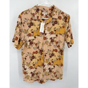EARTHBOUND Floral Short Sleeve Camp Shirt Mens Sz‎ S NWT
